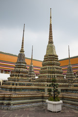 tower bangkok in the temple thailand abstract cross colors roof wat palaces asia sky and colors...
