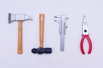 Hardware Toys Over White Background
