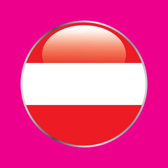 Flag of Austria as round glossy icon. Button with Austrian flag