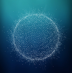 Flying network connection interface 3D rendering