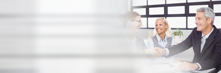 Business people having a meeting with transition effect