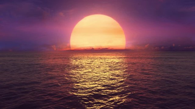 Fantasy sunset over seamlessly looped ocean. #ocean_a_v06_13