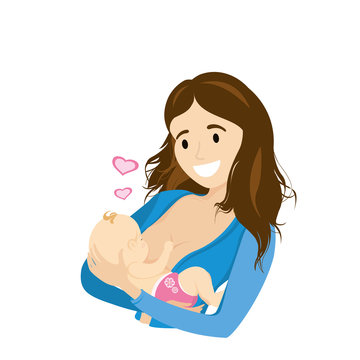 Mother breastfeeding her cute baby