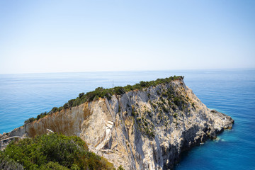 Fototapeta na wymiar Beautiful cliff rock on Porto Katsiki beach on Lefkada