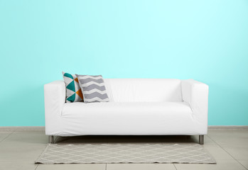 Trendy interior with mint color