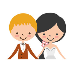 Married couple avatar characters vector illustration design