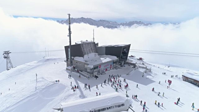 Aerial footage of LAAX, a winter resort in Switzerland. Drone footage in 4k quality.