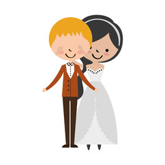 Married couple avatar characters vector illustration design