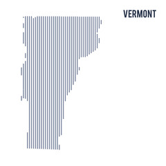 Vector abstract hatched map of State of Vermont with vertical lines isolated on a white background.