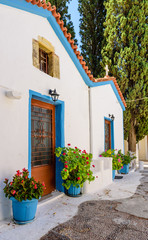 Fototapeta na wymiar Traditional Greek Church near the village of Pythagorio in Samos, Greece