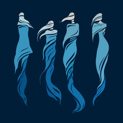 Beautiful Muslim woman. Abstract Fashion illustration.