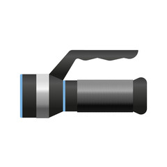 Metallic flashlight. Luminescence equipment