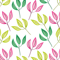 leafs plant decorative pattern vector illustration design