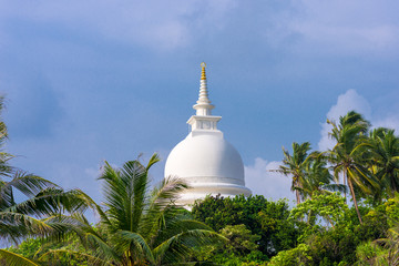The hemispherical dome, or stupa, of the Japanese Peace Pagoda can be found on top of Rumassala...
