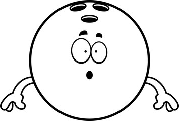 Surprised Cartoon Bowling Ball