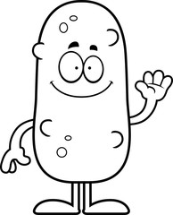 Cartoon Pickle Waving