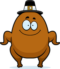 Smiling Cartoon Turkey Pilgrim