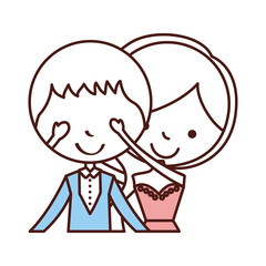 Married couple avatar characters vector illustration design