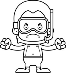 Cartoon Angry Snorkeler Orangutan