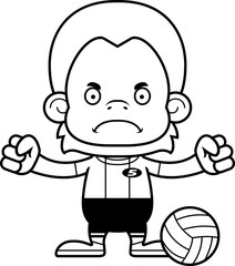 Cartoon Angry Volleyball Player Orangutan