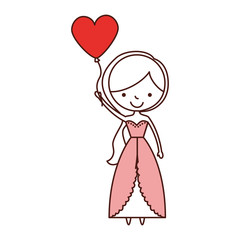 cute wife with shaped heart pumps avatar character vector illustration design
