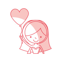 cute wife with shaped heart pumps avatar character vector illustration design