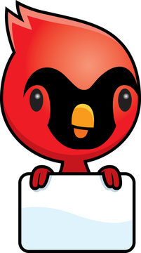Cartoon Baby Cardinal Sign