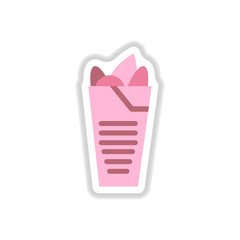Burrito Falafel Wrap Pita Bread Illustration sticker