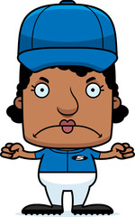 Obraz premium Cartoon Angry Baseball Player Woman