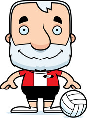 Cartoon Smiling Volleyball Player Man