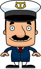 Cartoon Smiling Boat Captain Man