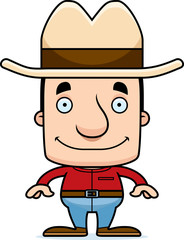 Cartoon Smiling Cowboy Man