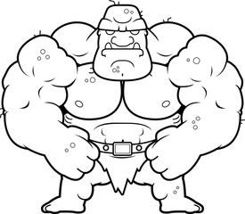 Cartoon Ogre Flexing