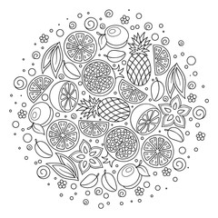Coloring book page. Adult antistress therapy. - 163951613