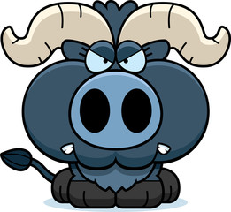 Cartoon Little Blue Ox Angry