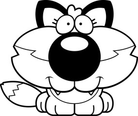 Fototapeta premium Cartoon Happy Fox Cub