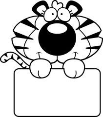 Cartoon Tiger Cub Sign
