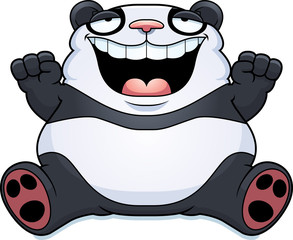 Cartoon Fat Panda Bear Sitting