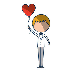cute husband with heart shaped pumps avatar character vector illustration design
