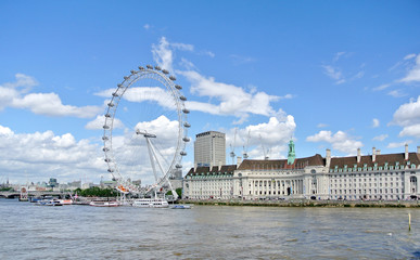 London, United kingdom - 2 July 2016: view of London Eye - obrazy, fototapety, plakaty