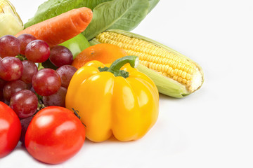 Fototapeta na wymiar vegetable and fruit isoleted on white background