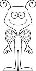 Cartoon Smiling Butterfly In Pajamas