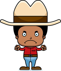 Cartoon Angry Cowboy Boy