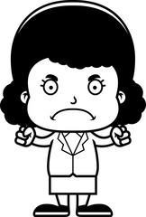 Cartoon Angry Businessperson Girl