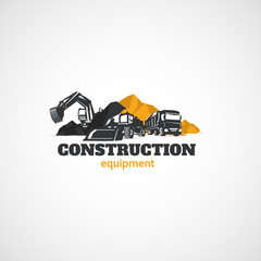 Excavator, Truck and Loader, Construction Equipment.