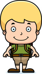 Cartoon Smiling Hiker Boy