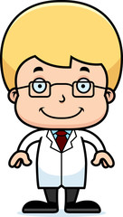 Cartoon Smiling Scientist Boy