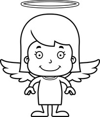 Obraz premium Cartoon Smiling Angel Girl