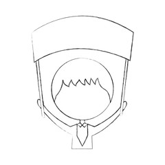 cute husband with banner avatar character vector illustration design