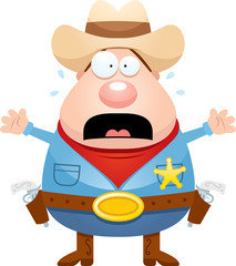 Scared Cartoon Sheriff